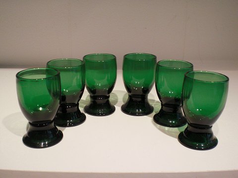 6 grønne Pepita glas Holmegaard. Sælges samlet eller parvis.